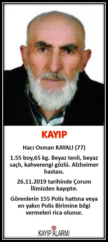 Kayıp Hacı Osman KAYALI (77)