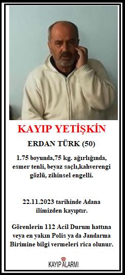 Kayıp Erdan TÜRK (49)